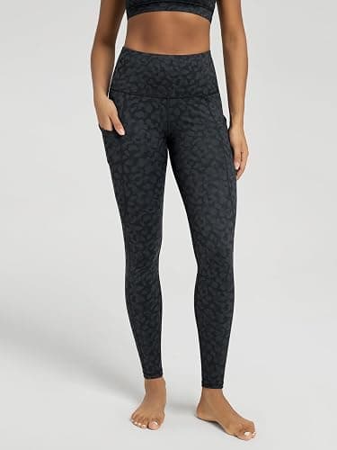 ODODOS Women's High Waisted Yoga Leggings with Pockets, Tummy Control Non See Through Workout Athletic Running Yoga Pants thumbnail 2