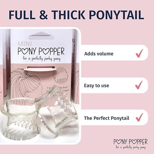 Mini Pony Popper Clip - High Ponytail Holder for Volume & Lift - Versatile for All Hair Types, Ponytail Tool for Thick & Long Hair - Easy-to-Use Hair Styling Accessories for Women, Clear Pony Popper thumbnail 2