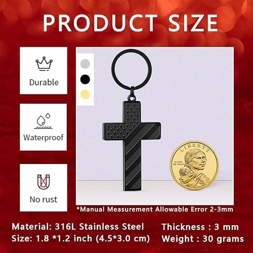 DuoDiner Stocking Stuffers Christmas Gift-Cross Keychains Gifts Religious Gifts for Men thumbnail 3