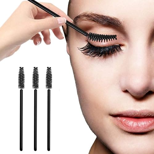 GUMIKE 100 Pcs Disposable Eyelash Mascara Brushes for Eye Lashes Extension Eyebrow and Makeup (Black) thumbnail 3