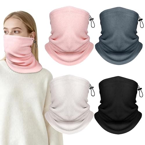 Jelbolin Winter Neck Warmer Gaiter: 4 Pack Windproof Face Ski Mask Fleece Face Cover Scarf for Cold Weather Sports and Work - Image 1