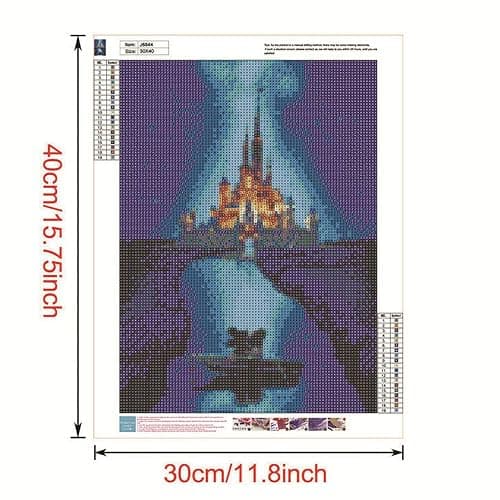 DIY 5D Diamond Painting by Number Kits, Crystal Rhinestone Diamond Embroidery Paintings Pictures Arts Craft for Home Wall Decor & Relaxation (Castle,30 * 40cm) thumbnail 3