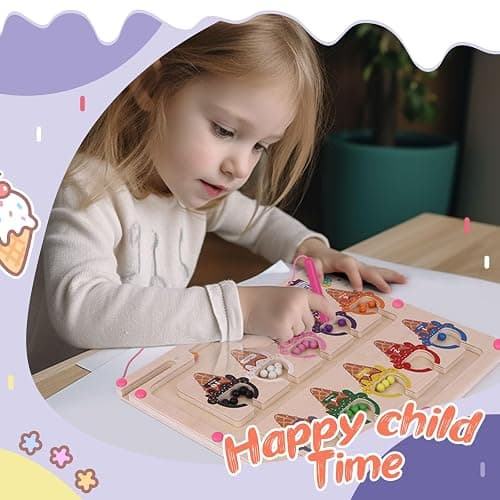 Montessori Magnetic Color and Number Maze Toy for Toddler Girls, Fine Motor Skills Board, Learning and Educational Birthday Gifts for Kids Girls 3-5 Years Old thumbnail 3