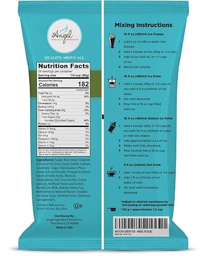 Angel Specialty Products Matcha Green Tea Blended Crème Mix [3 LB] thumbnail 2