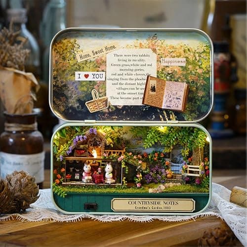 MAGQOO 3D Wooden Dollhouse Miniature DIY Doll House Kit with Furniture,1:100 DIY Box Theater Kit (Countryside Notes) thumbnail 3