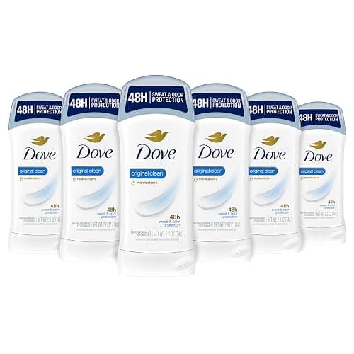 Dove Invisible Solid Antiperspirant Deodorant Stick for Women, Original Clean, For All Day Underarm Sweat and Odor Protection 2.6 oz, Pack of 6 - Image 1