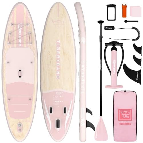 TIGERXBANG Inflatable Stand Up Paddle Board with SUP Board Accessories, Anti-Slip EVA Deck, 11'/10'6'' Paddleboard for Adults & Youth - All Skill Levels - Image 1