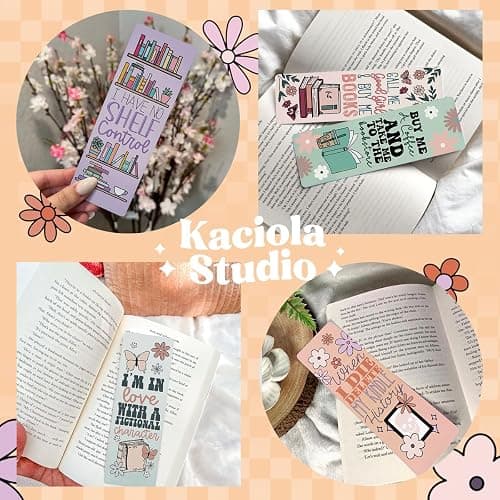 Kaciola Studio10 PCS Booklovers Cute Bookmarks, Funny Bookmarks for Women, Double Sided Bookworm Design Book Lovers Gifts,Book Accessories for Women Men Students Teachers Reading thumbnail 6