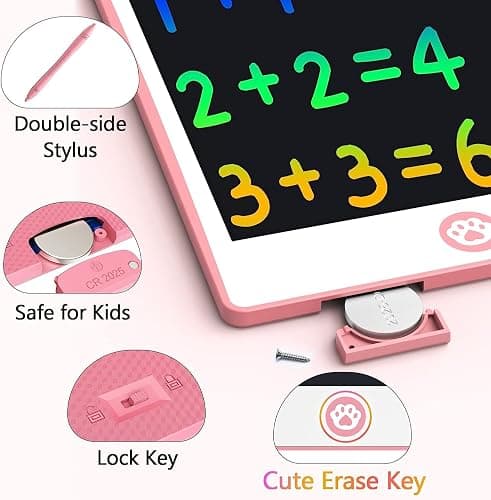 Hockvill LCD Writing Tablet for Kids 8.8 Inch, Toys for Girls Boys Drawing Pad for 3 4 5 6 7 Year Old Kids Toys, Children’s Day Gift Toddler Doodle Board Travel Essentials, Birthday Gift for Children thumbnail 3