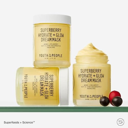 Youth To The People Superberry Hydrate + Glow Dream Mask - Hyaluronic Acid, Squalane, Vitamin C, Face Moisturizer + Overnight Facial, Non-Greasy, Plumps, Brightens, Evens Tone, For Dry + Dull Skin thumbnail 11