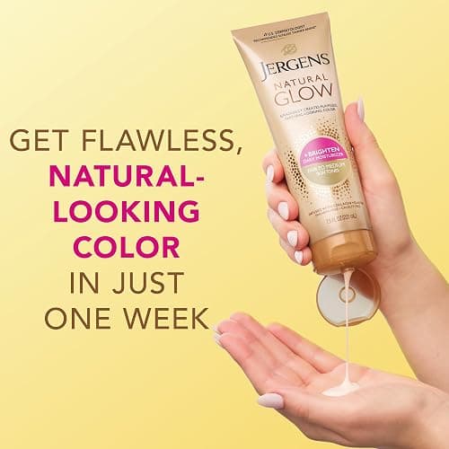 Jergens Natural Glow Self Tanner Body Lotion, Sunless Tanning, Fair to Medium Skin Tone, Daily Moisturizer with Coconut Oil, Vitamin E and Antioxidants, 7.5 Oz thumbnail 6