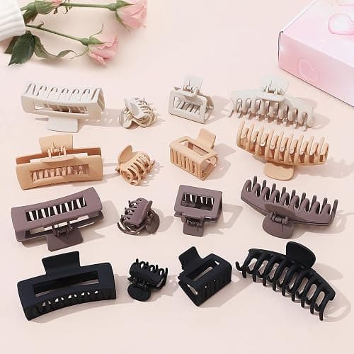 NEW LIVE Hair Clip 16 Count for Women - Hair Claws for Thin Thick Curly Hair - Large and Small Matte Banana Clips - Strong Hold Nonslip Hair Claws - Various Sizes and Styles thumbnail 5