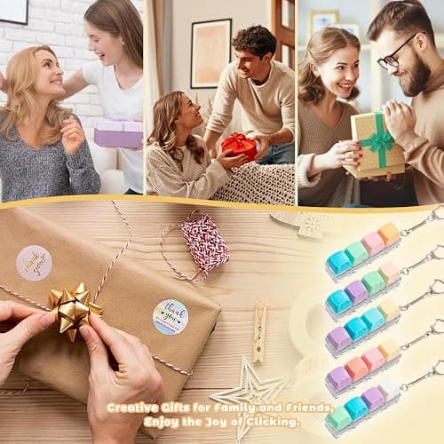 5Pcs Keyboard Fidget Toy, Loud Fidget Keyboard Keychain 4-in-1 Keyboard Clicker Fidget Toy Stress Relief, Cute Button Clicker Fidget Sensory Fun Toys for Anxiety Decompression (Cat) thumbnail 9