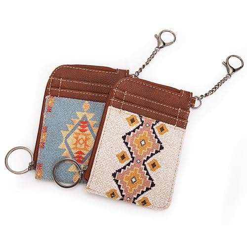 Montana West Wrangler Keychain Wallet for Women Western Credit Card Holder Front Pocket Card Wallet Slim Compact Card Case | Boho thumbnail 6