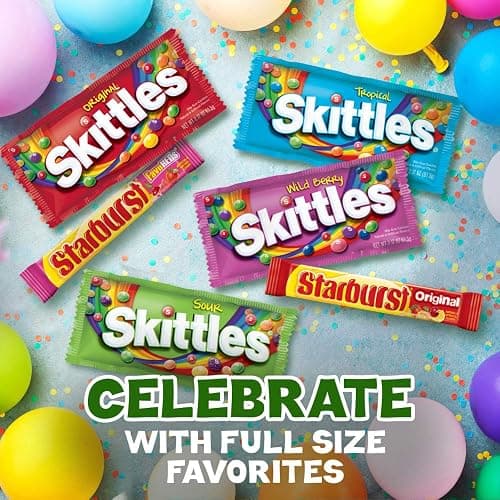 SKITTLES & STARBURST Variety Pack Full Size Chewy Candy Assortment, 62.79 oz, 30 Count (Pack of 2) thumbnail 8