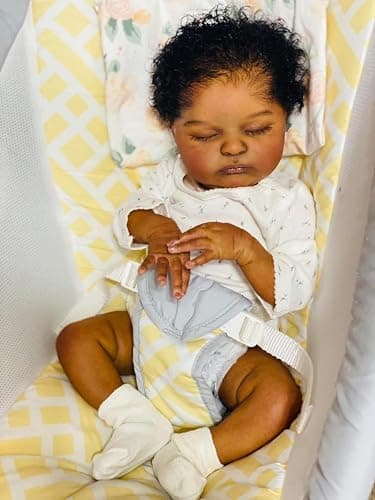 Hengluck Reborn Baby Doll Black Girl 18 Inch Realistic Newborn Baby Dolls Realistic African American Reborn Doll Toy with Clothes thumbnail 5