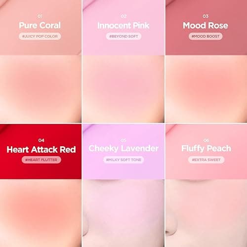 lilybyred Luv Beam Cheek Balm | Heart-Shaped Korean Cream Blush, Semi-Matte Finish, Long-Lasting, Blendable & Buildable, Soft Creamy Texture, Lightweight, Natural Flush, 0.12 oz. (10 Grape Pink) thumbnail 6
