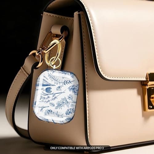 ZEKICE for AirPods Pro 3 Generation Case, Clear Flower Air Pod Pro 3 Case for Women Girly Cute Soft AirPod Pro 3 Cover with Keychain Strap for AirPod Pro 3 Cover 2025 Blue Leaves thumbnail 6