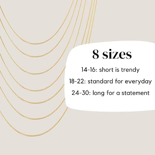 KISPER 24k Gold Snake Chain Necklace – Thin, Dainty, Gold Plated Stainless Steel Jewelry for Women & Men with Lobster Clasp thumbnail 8