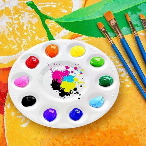 Hulameda Paint Tray Palettes, Plastic Paint Pallets for Kids or Students to Paints on School Project or Art Class-12pcs thumbnail 4