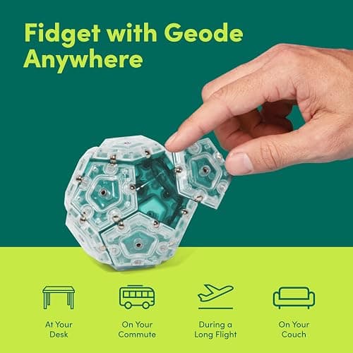 Speks Geode Sphere Magnetic Fidget Toy for Adults & Teens 14+ | Sensory Gadget for Stress Relief and Anxiety, Office Desk Toy Present, Christmas Gift, Holiday Stocking Stuffer | Aqua, 12-Piece Set - Aqua thumbnail 5