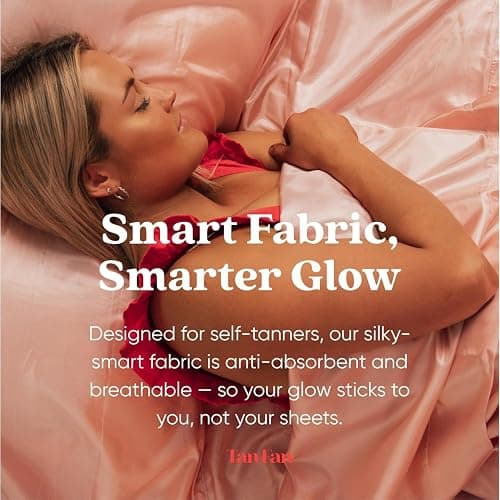 Tan Fan Self Tan Sleep Sac - Protects Sheets from Fake Tan Stains - No Tanner Transfer, Rub Off, Absorption Guaranteed - Cool Silky Lightweight Bed Protector Sack. Large Roomy w Foot Openings (Pink) thumbnail 6