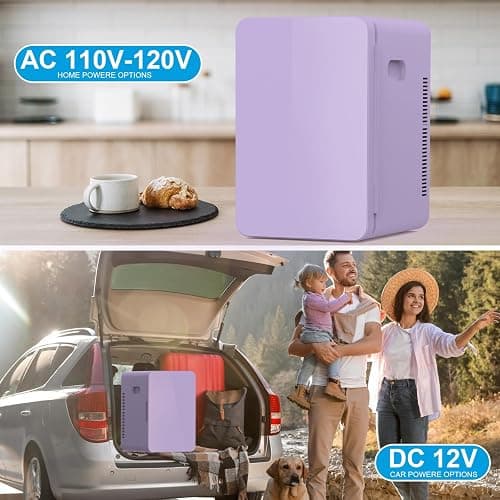 Kikihouse 22L/30Cans Mini Fridge for Bedroom, Portable Cooler & Warmer | Mini Refrigerator with Glass Front, Small Cooler for Car Office Desk & Dorm Room Food Beverage Skincare Makeup Cosmetics thumbnail 8