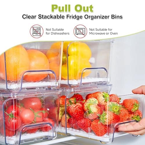 Refrigerator Drawer Organizer Bins thumbnail 3