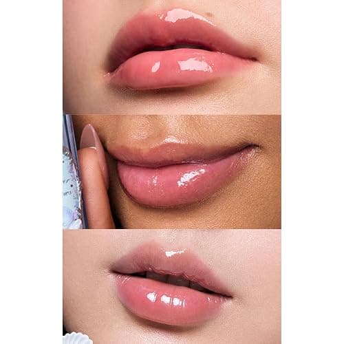 Flower Knows Shell's Jewel Nourishing Lip Glaze,Hydrating Cool Rose Lip Gloss with Hyaluronic,Moisturizing Plumping Oil,Non-Sticky,0.16 Fl.Oz(P04 Seafoam Glow) thumbnail 4