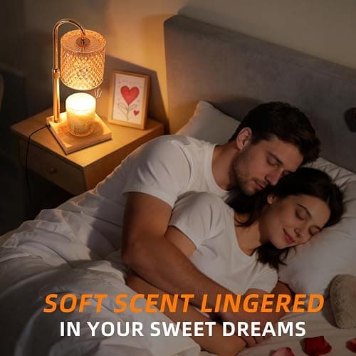 Candle Warmer Lamp with Timer Dimmer, Home Decor for Women Birthday | Gold Candle Warmer with 2 Bulbs for Jar Candles, Height Adjustable Candle Lamps thumbnail 3