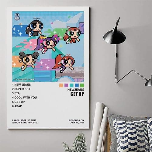 BLACKT NewJeans Poster Get Up Album Cover Posters for Bedroom Aesthetic Wall Decor Canvas Wall Art Gift 12x18inch(30x45cm) thumbnail 6
