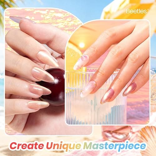 Beetles Summer Voyage Cat Eye Gel Nail Polish Set - 9ML 6 Colors Saltmist Sunset Summer Cat Eye Gel Nail Polish Kit Yellow Blue Green Pink Purple Soak Off UV Salon DIY at Home Manicure Gift for Women thumbnail 6