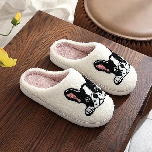 ELIRAR Dog Cat Slippers Plush Animal Pet Comfortable Winter Women Men Soft Non-slip thumbnail 2