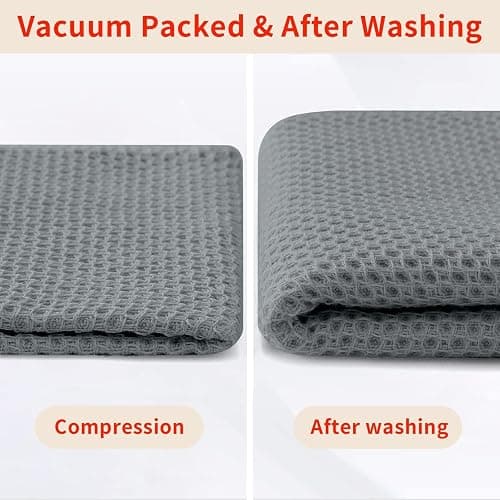 Homaxy 100% Cotton Waffle Weave Kitchen Dish Cloths, Ultra Soft Absorbent Quick Drying Dish Towels, 12 x 12 Inches, 6-Pack, Grey thumbnail 8