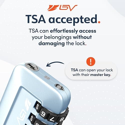 BV TSA Approved Locks, no Key to Lose. Luggage Locks TSA Approved for School, Gym, Suitcase, Baggage and More. TSA Locks for Luggage & Backpack, Luggage Lock, Travel Lock, TSA Lock, Suitcase Locks - Black 4 Pack thumbnail 3
