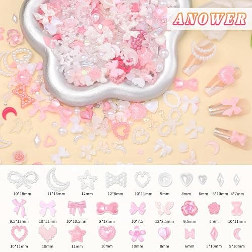 Anower 330 Pcs Junk Phone Case Charms, 26 Pcs A-Z Alphabet Letter Charms thumbnail 3