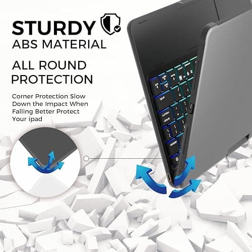 NOKBABO for iPad 10th 11th (A16) Generation Case with Keyboard, iPad Air 11 inch case (M3/M2), Keyboard for iPad Pro 11 (4th/3rd/2nd/1st) & iPad Air 5/4th, Trackpad, 360° Swivel, Backlit - Matt Black thumbnail 8
