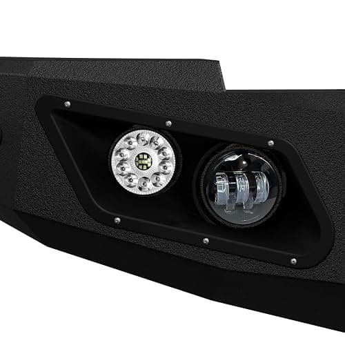 YZONA for Silverado 1500 Pickup Truck Front Bumper Compatible with 2007-2013 Chevy Chevrolet Silverado 1500 with 5 x LED Lights, Winch Plate, License Plate Frame, Sensor Holes & D-rings, Black thumbnail 7