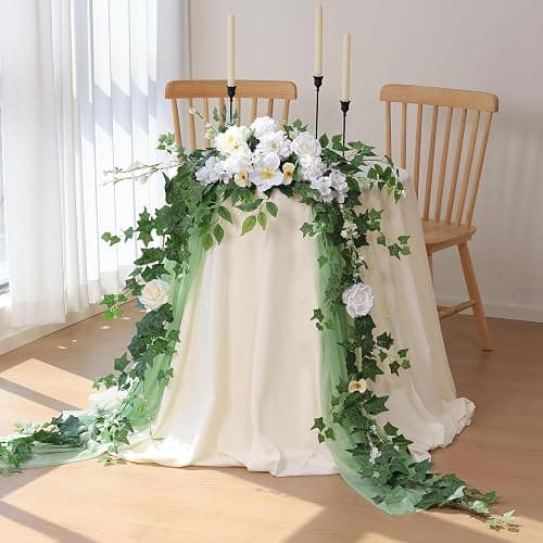 mizii 2 Strands Artificial Vines Ivy Garland 79" Fake Vine with Silk Green Leaves Faux Hanging Plants Greenery Decoration for Outdoors Party Wedding Indoor Mantle Bedroom Home Decor (Ivy) thumbnail 4