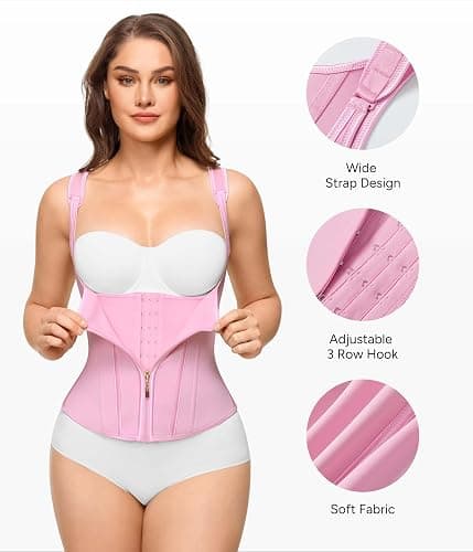 Nebility Waist Trainer for Women Corset Shapewear Tummy Control Faja Body Shaper Waist Cincher with Adjustable Strap thumbnail 4