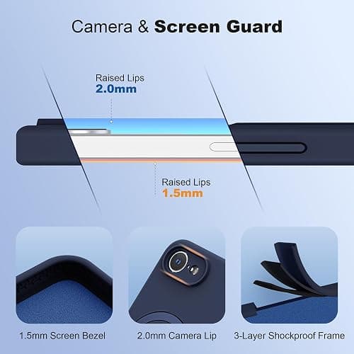 SKYLMW Designed for iPhone 16e Case with Magnetic Invisible Stand Compatible with Mag-Safe Military Drop Tested Shockproof Silicone Phone Cases for Women Men 6.1'', Dark Blue thumbnail 4