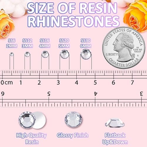 6000Pcs 3mm Resin Rhinestones with 1Pcs 10ml B7000 Jewelry Glue for Crafting, Clear Large Amount Flatback Gems, Bedazzling Crystal Bulk for DIY Crafts Clothing Tumblers Shoes Nail Art Fabric thumbnail 3