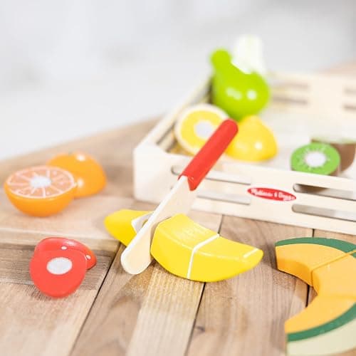 Melissa & Doug Cutting Fruit Set - Wooden Play Food Kitchen Accessory, Multi - Pretend Play Accessories, Wooden Cutting Fruit Toys For Toddlers And Kids Ages 3+ - One Size thumbnail 9