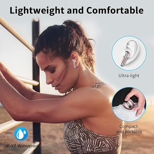 Wireless Earbuds, Bluetooth 5.4 Headphones NEW Wireless Headphones with 4 ENC Mic, 56H Bluetooth Earphones in Ear Noise Cancelling Deep Bass, Mini Ear Buds Bluetooth Earbuds IP7 Waterproof LED Display thumbnail 7