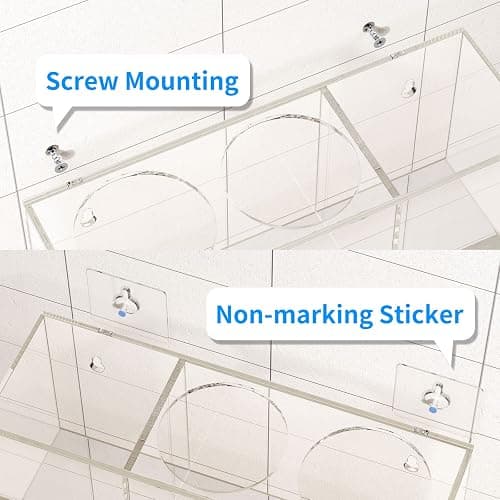 NIUBEE Hair Tool Organizer Wall Mount, Hair Dryer Holder for Bathroom,Clear | Acrylic Hair Organizer Storage Countertop, Blow Dryer Holder, Hot Tools Organizer for Curling Iron, Brush, 2 Stainless Cups thumbnail 6