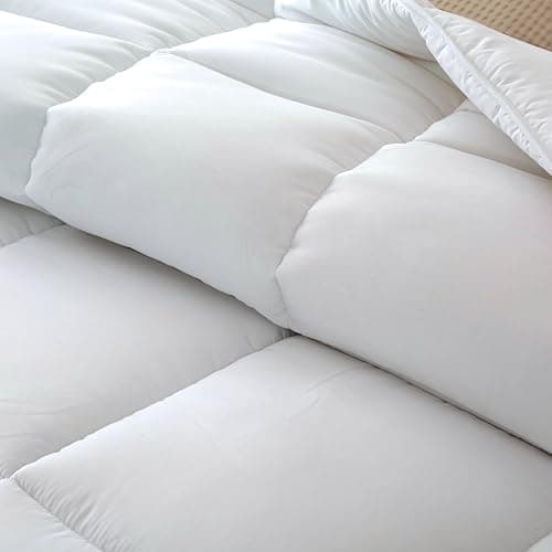 Dorrin Nessin Queen Size Down Alternative Comforter All Season Duvet Insert(White,90x90)-Ultra Soft Double Brushed Microfiber Quilt Cover, Classic Box Stitched with 8 Corner Tabs thumbnail 5
