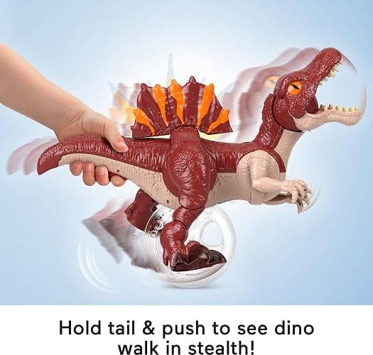 Fisher-Price Imaginext Jurassic World Rebirth Dinosaur Toy, Sprinting Spinosaurus Figure with Lunge & Chomp Motion, 9 Inches Tall thumbnail 5