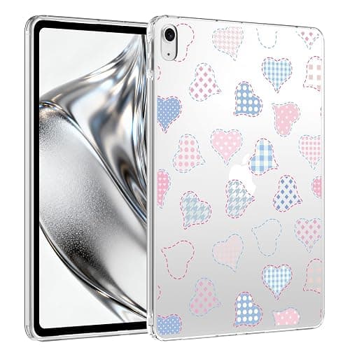 VibrantFruitique for 10.2" iPad 2019/2020/2021,Cute Watercolor Heart Crystal Clear Case,Slim Lightweight Anti-Scratch Soft TPU Bumper Hard Acrylic Back Shell for iPad 7th/8th/9th Gen for Women - Image 1