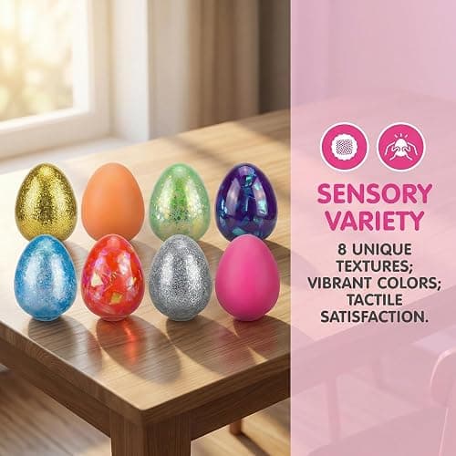 Menzcci 8 Pack Easter Eggs Squeeze Toys Stress Balls Squishy Toys for Kids Boys Girls Easter Basket Stuffers Easter Egg Hunt Fillers Party Favors thumbnail 4