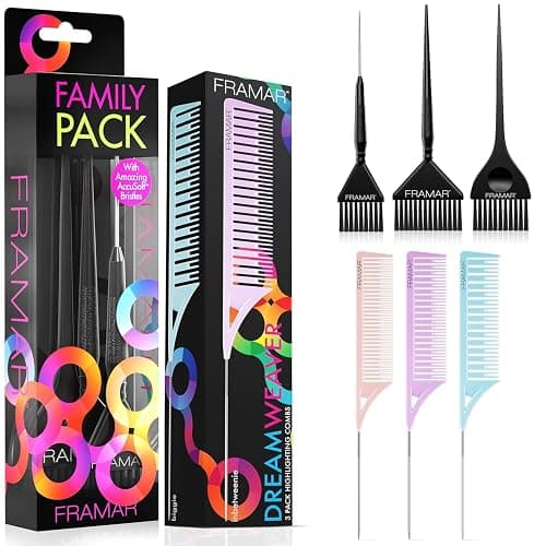 Framar Family Hair Color Brush Set - Framar Dreamweaver Highlight Comb Set - Image 1